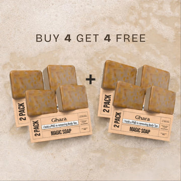 Ghara Sandalwood & Saffron Magic Soap – Buy 4 Get 4 Free