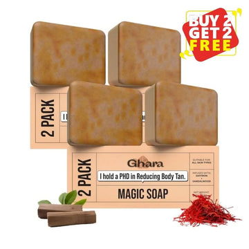 Ghara Sandalwood & Saffron Magic Soap – Buy 2 Get 2 Free
