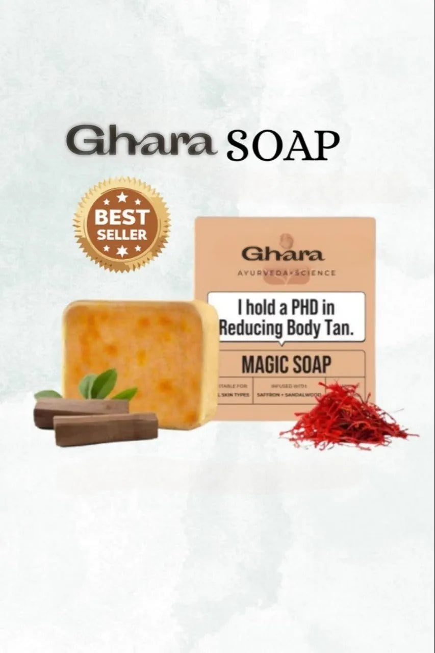 Ghara Sandalwood & Saffron Magic Soap – Buy 3 Get 3 Free