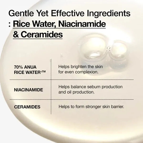 Anua Rice 70+ Ceramide Glow Milky Toner