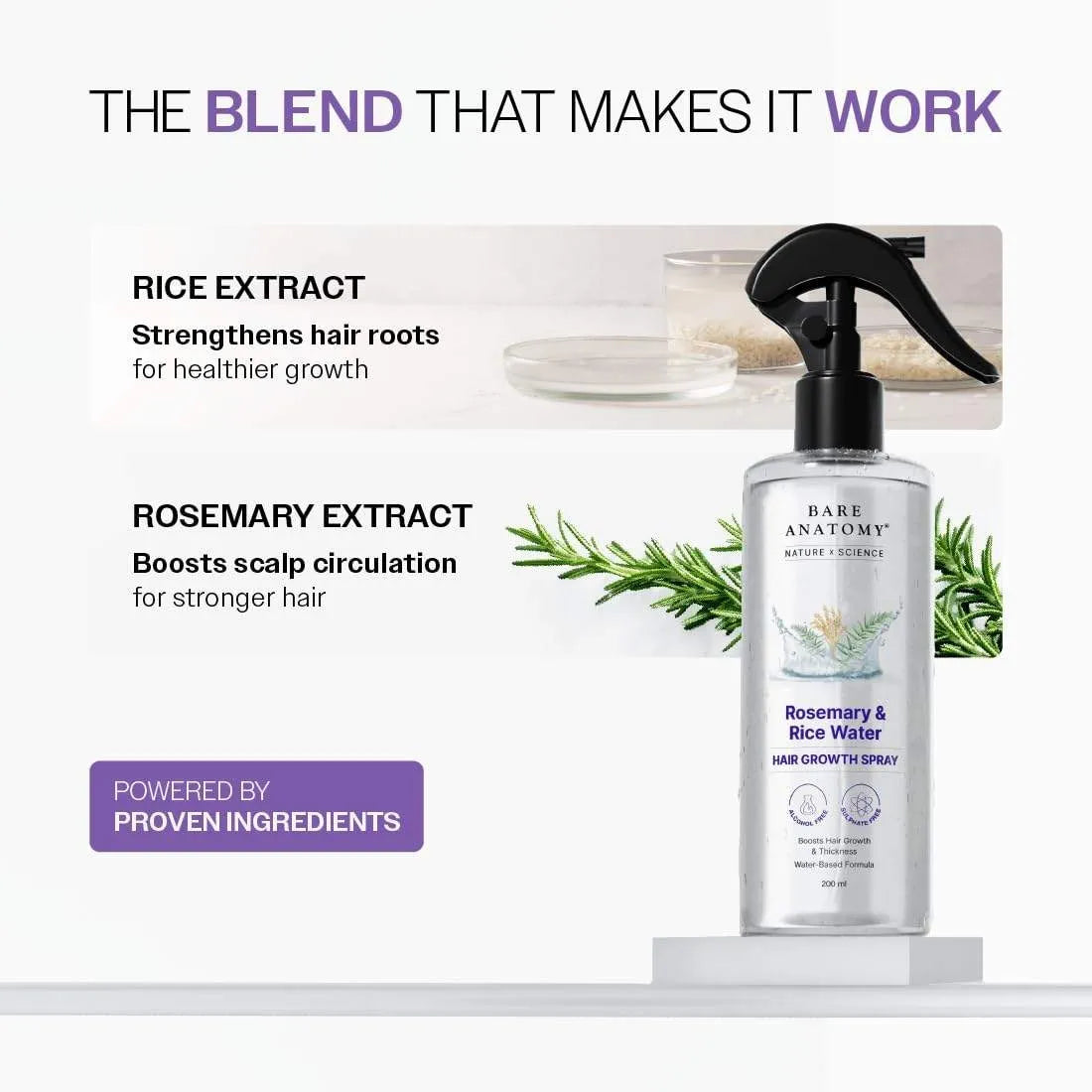 Pack of 2 Bare Anatomy Rosemary Water Spray with Rice Water